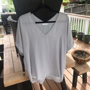 Light Gray Lush V-Neck Top